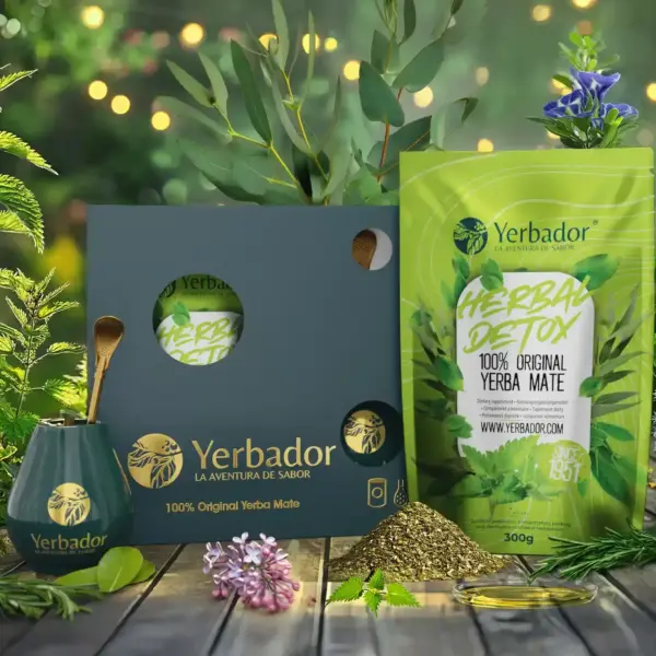 STARTOVACÍ SADA YERBA MATÉ BOMBILLA + MATERO + YERBA OČISTA - BYLINNÝ DETOX