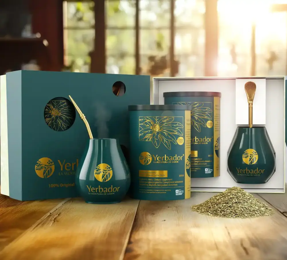 STARTOVACÍ SADA YERBADOR ORGANIC PRO DVA – TRUBKA YERBA MATE + MATERO HRNEK + BOMBILLA BRČKO